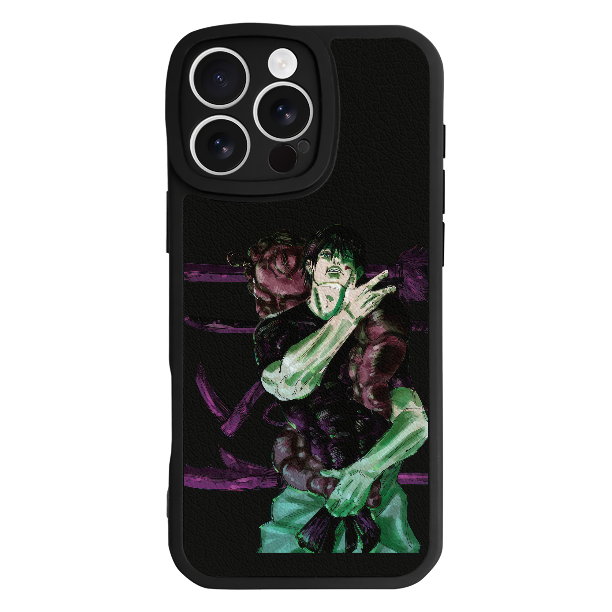 （画像用） 呪術廻戦 Jujutsu Kaisen 【iPhone 16シリーズ対応】シリコンスマホケース（レザー調） 材質：シリコン